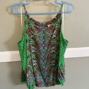 Verse Alecto Sleeveless Top In Green Paisley Size XL